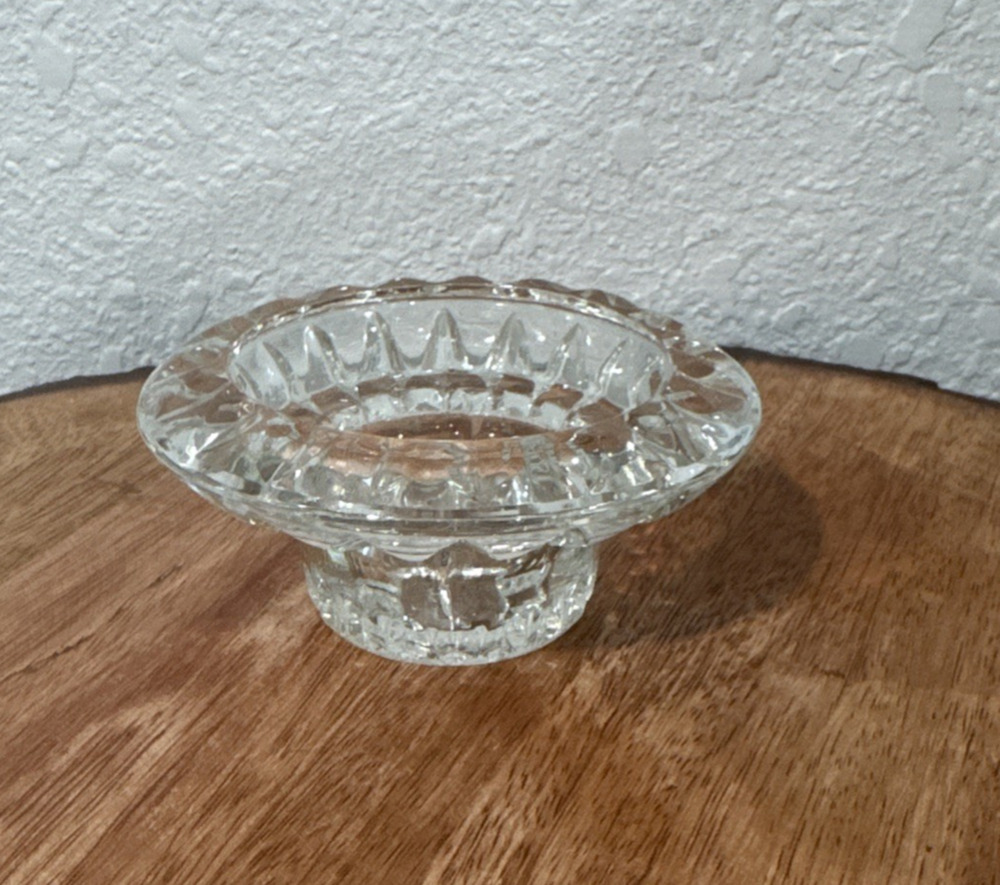 VIntage Kig Malaysia Crystal Votive Taper Candle Holders Clear Decor